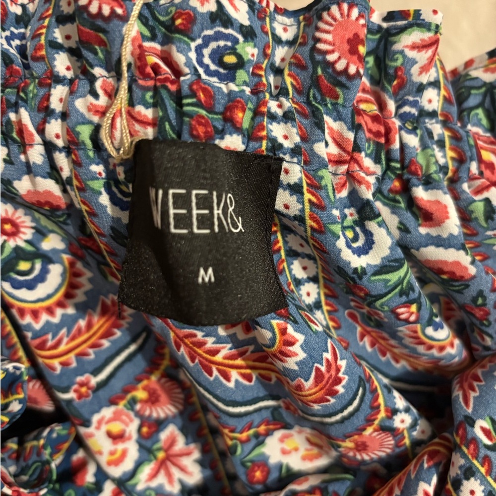WEEK& Multi-Color Floral Boho Top - Blue Base